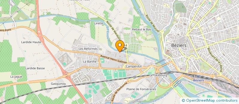 localisation de l'entreprise MONTPLAISIR  BEZIERS