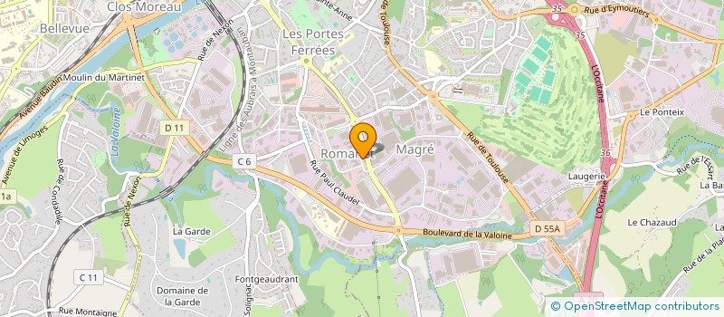 localisation de l'entreprise MONZA à LIMOGES