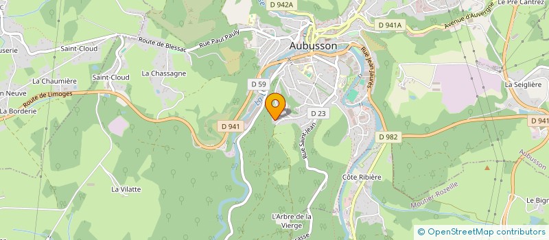 localisation de l'entreprise MORJANE à AUBUSSON