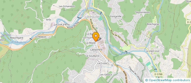 localisation de l'entreprise MOTO VIVARAIS à LABEGUDE
