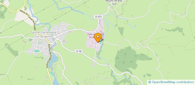 localisation de l'entreprise MOULIAC ET FILS à ARGENCES EN AUBRAC