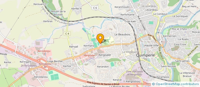 localisation de l'entreprise MOUVEMENT POUR UNE ECONOMIE BASEE SUR LES RESSOURCES  QUIMPERLE