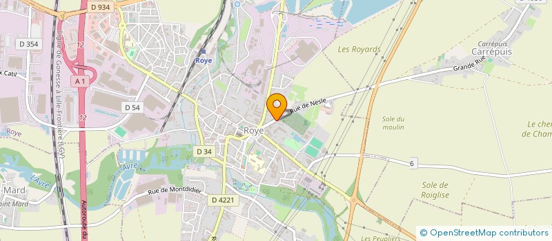 localisation de l'entreprise MPF - MARBRERIE POMPES FUNEBRES à ROYE