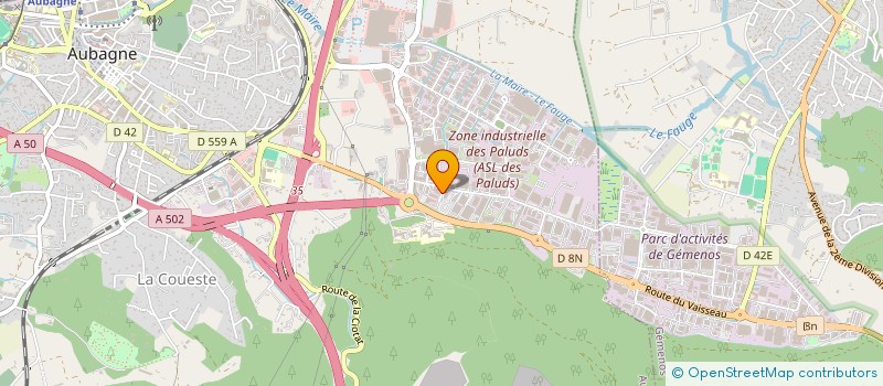 localisation de l'entreprise MPV SARL MAINTENANCE PROVENCALE VOIRIE à AUBAGNE