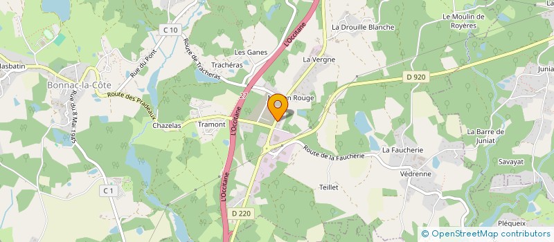 localisation de l'entreprise MR4G à BONNAC-LA-COTE