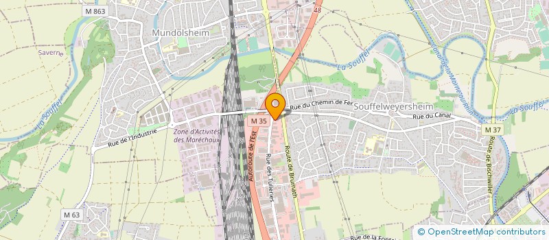 localisation de l'entreprise MS LOCATION  SOUFFELWEYERSHEIM