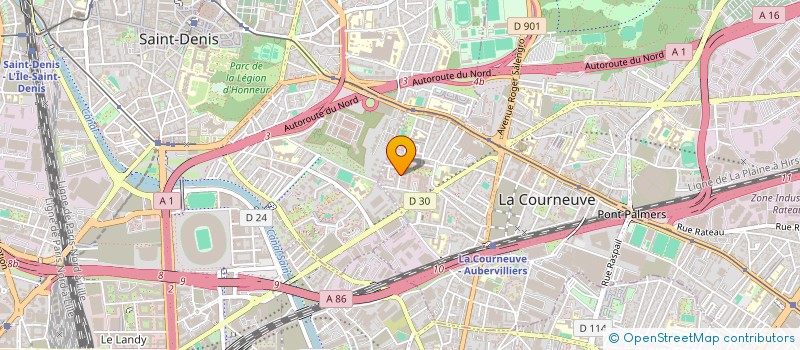 localisation de l'entreprise MS MEGA SERVICES à LA COURNEUVE