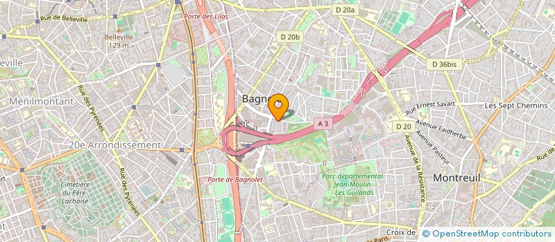 localisation de l'entreprise MS TRANSPORTS à BAGNOLET