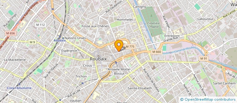 localisation de l'entreprise MSA LES BATAILLOLES  ROUBAIX