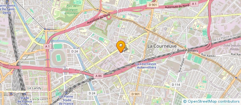 localisation de l'entreprise MT VITRAGES à LA COURNEUVE