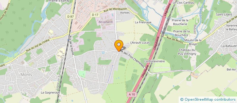 localisation de l'entreprise MTT 37  MONTS