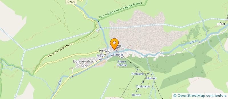 localisation de l'entreprise MULINET SPORTS  BONNEVAL-SUR-ARC