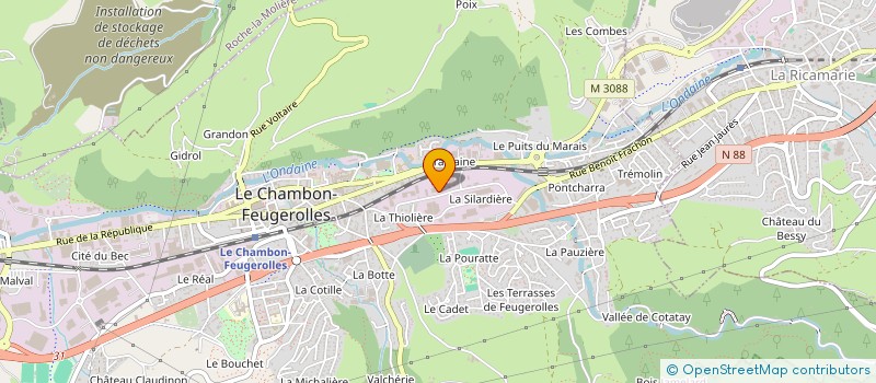 localisation de l'entreprise MURAT PEINTURES à LE CHAMBON-FEUGEROLLES