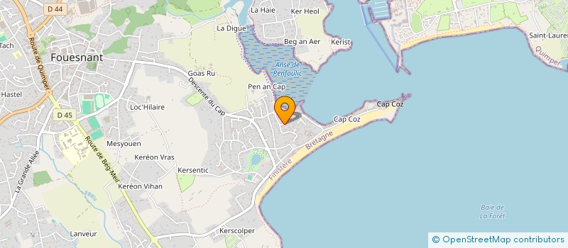 localisation de l'entreprise MUSIQUES EN CORNOUAILLE  FOUESNANT