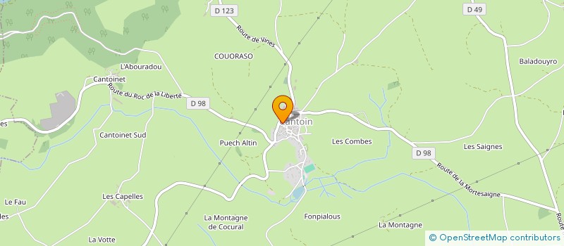 localisation de l'entreprise MUSIQUES TRADITIONNELLES DU MONDE, MAISON DE LA CORNEMUSE DE CANTOIN  CANTOIN