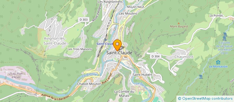 localisation de l'entreprise MUT DES SAPEURS POMPIERS DE ST CLAUDE  SAINT-CLAUDE