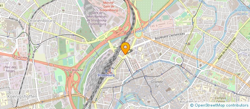 localisation de l'entreprise MUT'EST SERVICES à STRASBOURG