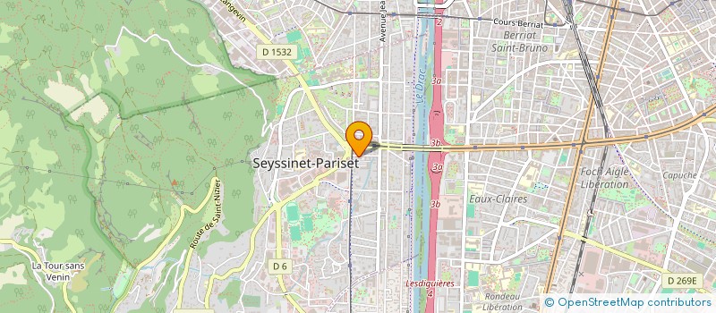 localisation de l'entreprise MUT SAPEURS POMPIERS GRENOBLE-SEYSSINET  SEYSSINET-PARISET