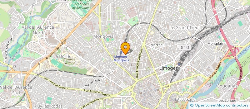 localisation de l'entreprise MUTUELLE DES CHEMINOTS LIMOGES ET REGION à LIMOGES