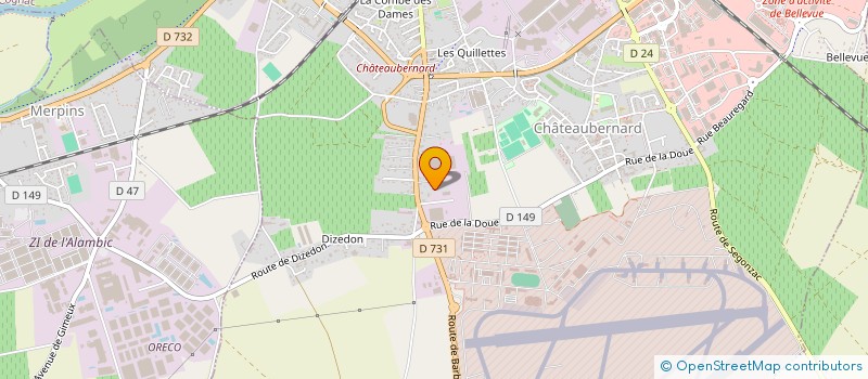 localisation de l'entreprise MV DIFFUSION à CHATEAUBERNARD