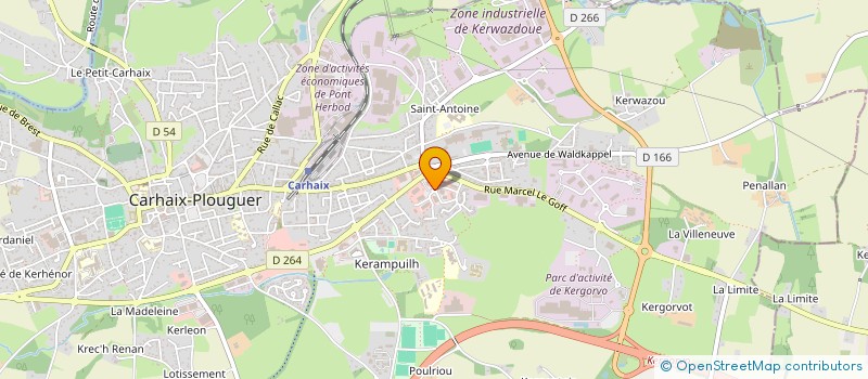 localisation de l'entreprise MV MAISON DU VETEMENT  CARHAIX-PLOUGUER