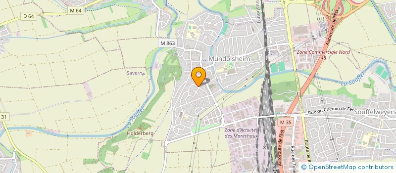 localisation de l'entreprise MW PATRIMOINE  MUNDOLSHEIM