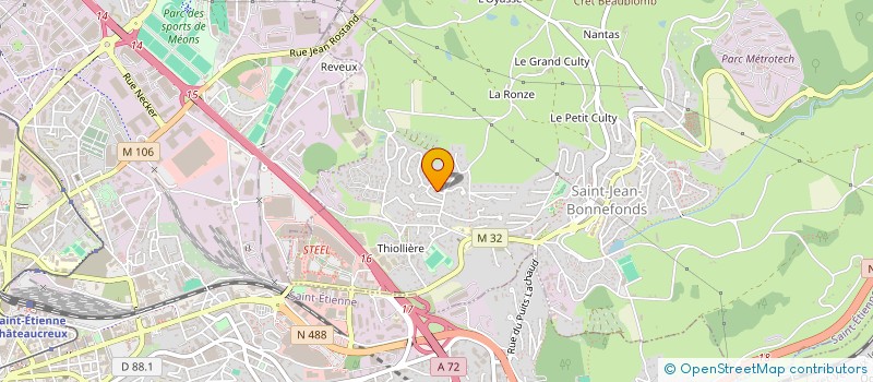 localisation de l'entreprise MYALIENPRODUCTION.  SAINT-JEAN-BONNEFONDS