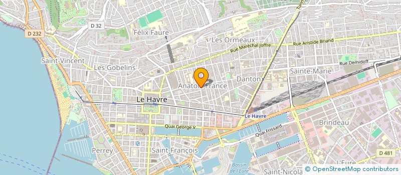 localisation de l'entreprise N 42 BIS 7 A 15 RUE DES GALIONS 44 A 80 RUE SAINT-JACQUES à LE HAVRE