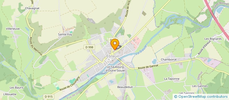 localisation de l'entreprise N.A.G.E.P. à EBREUIL