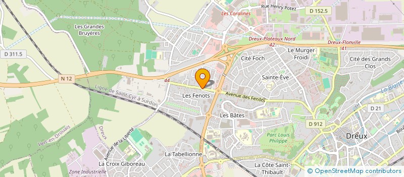 localisation de l'entreprise N.B.Q. à DREUX