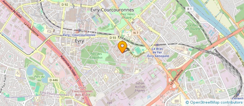 localisation de l'entreprise N&BRY COIFFURE à EVRY-COURCOURONNES