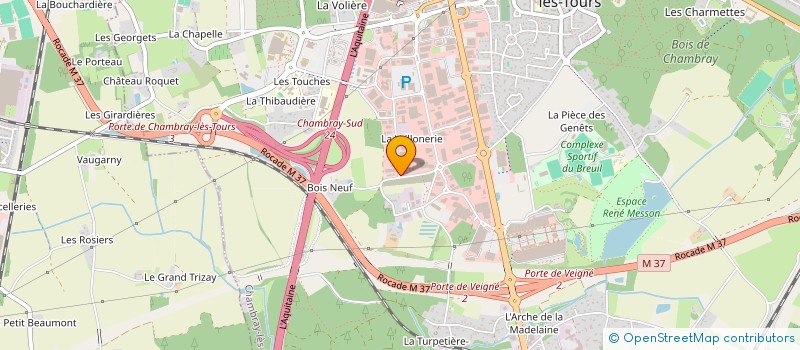 localisation de l'entreprise N.C.C.  CHAMBRAY-LES-TOURS