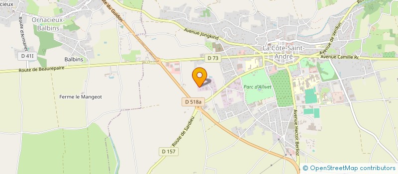 localisation de l'entreprise N.D.M.  LA COTE-SAINT-ANDRE