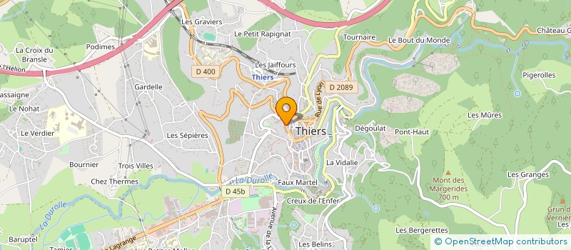 localisation de l'entreprise N ET M DAVID à THIERS