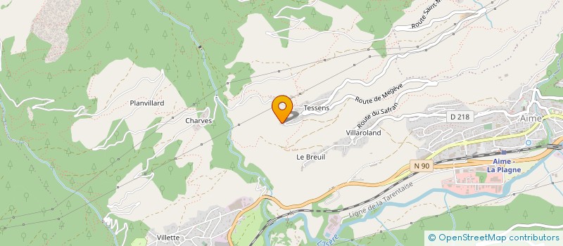 localisation de l'entreprise N.G.E. INVEST  AIME-LA-PLAGNE