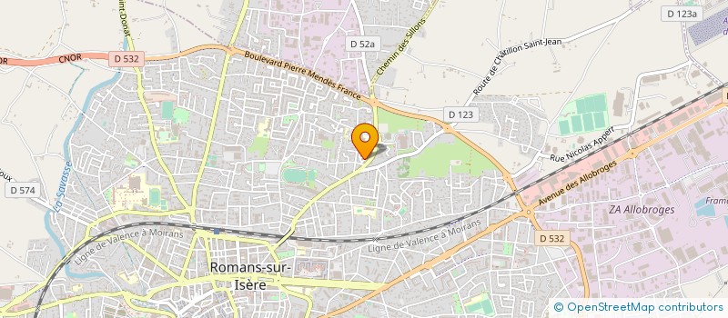 localisation de l'entreprise N.H.S à ROMANS-SUR-ISERE