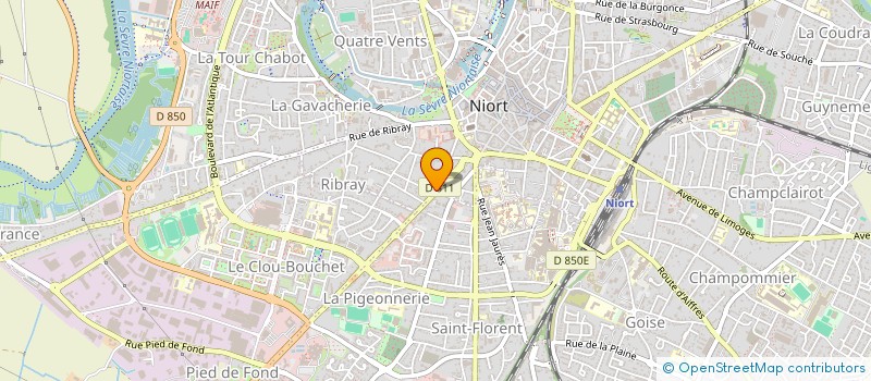 localisation de l'entreprise N.I.O à NIORT