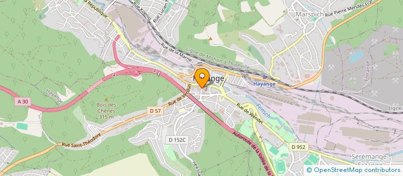 localisation de l'entreprise N.M.J. COIFFURE SARL  HAYANGE