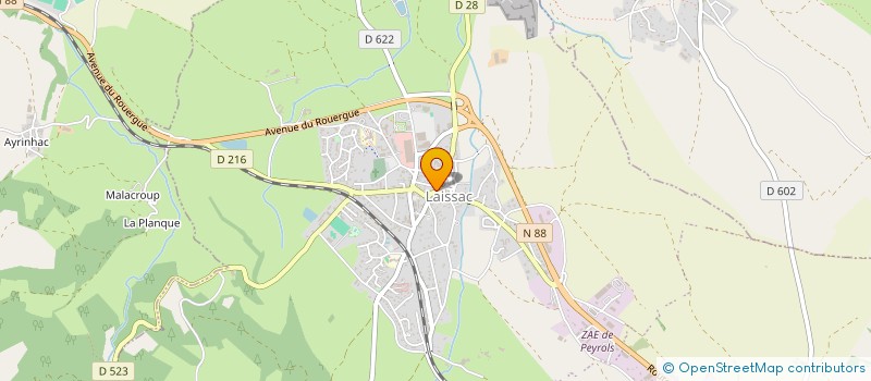 localisation de l'entreprise N.S.N. ASSOCIES  LAISSAC-SEVERAC L'EGLISE