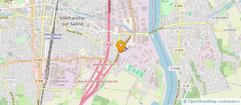 localisation de l'entreprise N.Y.O.D.  VILLEFRANCHE-SUR-SAONE