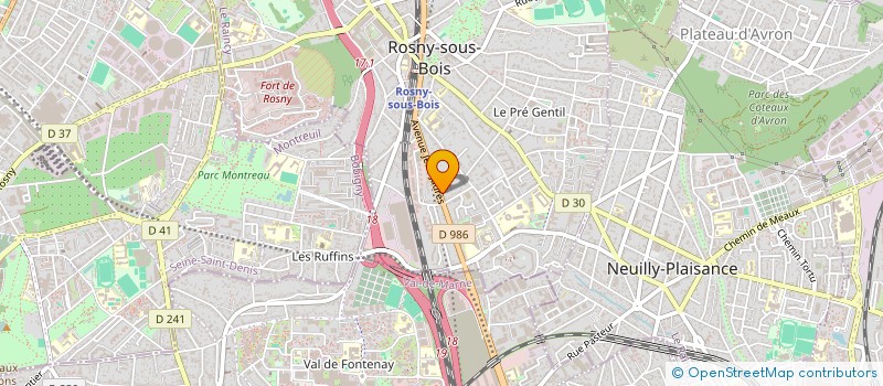 localisation de l'entreprise NADINE TRANSPORT à ROSNY-SOUS-BOIS