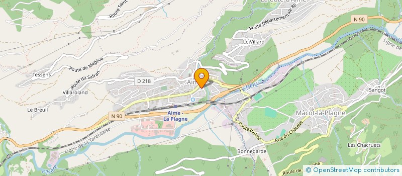 localisation de l'entreprise NATUR'ACCRO 73 à AIME-LA-PLAGNE