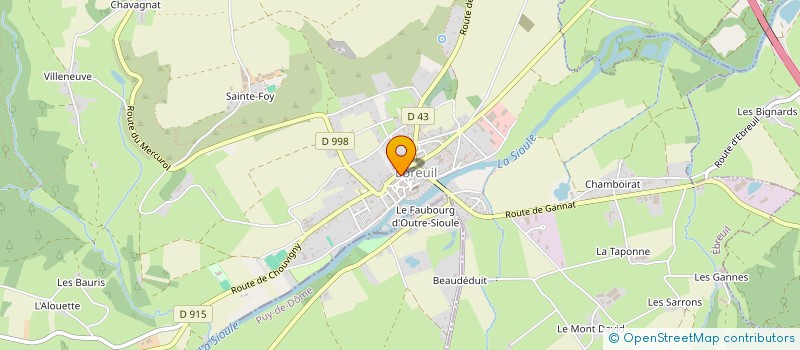 localisation de l'entreprise NATURA SIOULE INITIATIVES OUTDOOR  EBREUIL