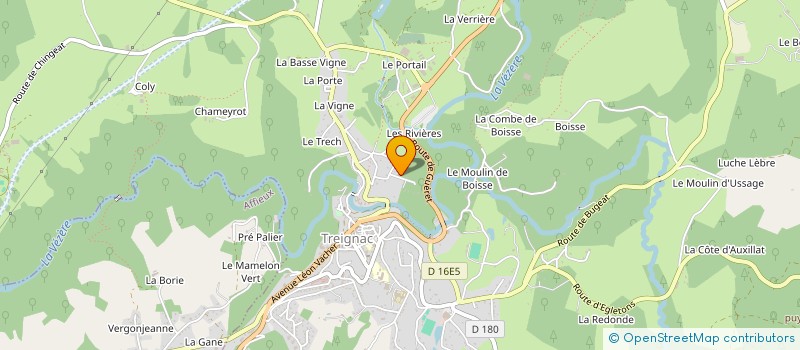 localisation de l'entreprise NATURE LIMOUSIN  TREIGNAC