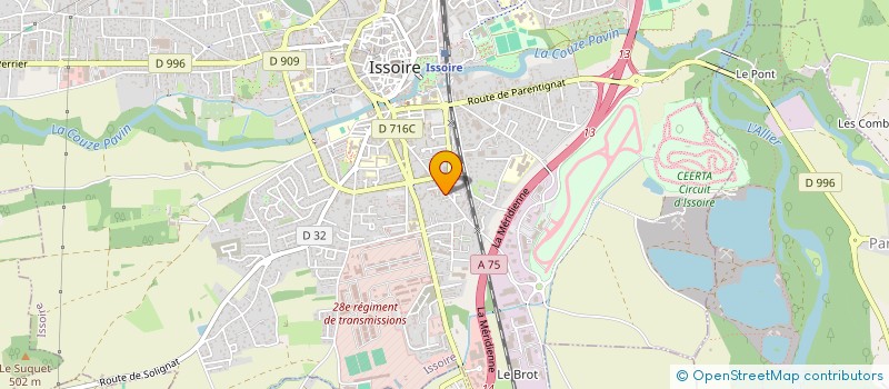localisation de l'entreprise NATUROVA à ISSOIRE