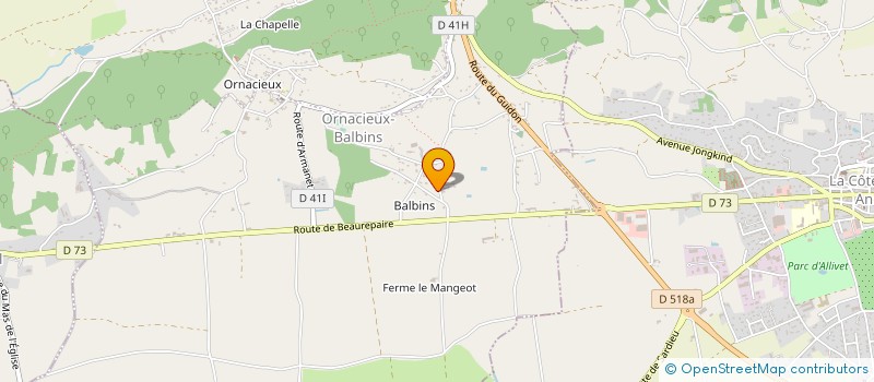 localisation de l'entreprise NAY-B  ORNACIEUX-BALBINS