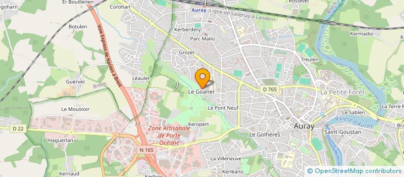 localisation de l'entreprise NB PEINTURE  AURAY