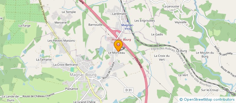 localisation de l'entreprise NC AZURITE  MAGNAC-BOURG