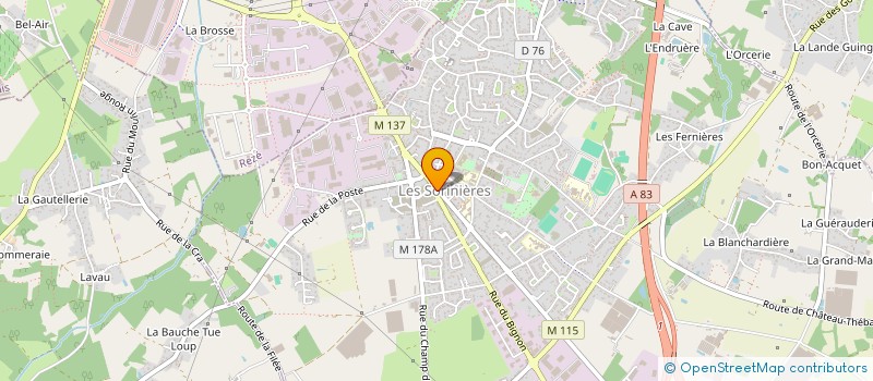 localisation de l'entreprise NCH PRODUCTION  LES SORINIERES