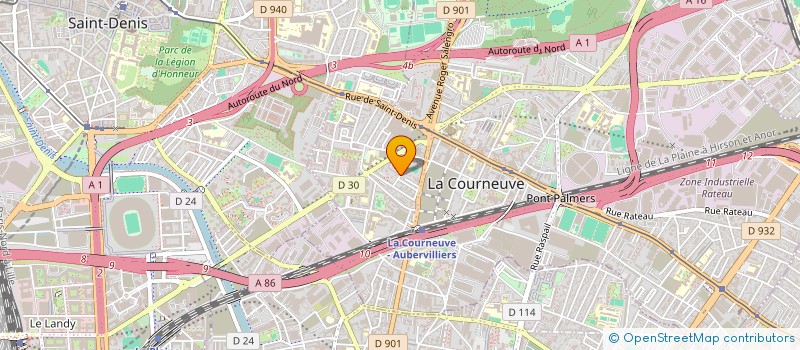 localisation de l'entreprise ND BTP ET RENOVATIONS à LA COURNEUVE